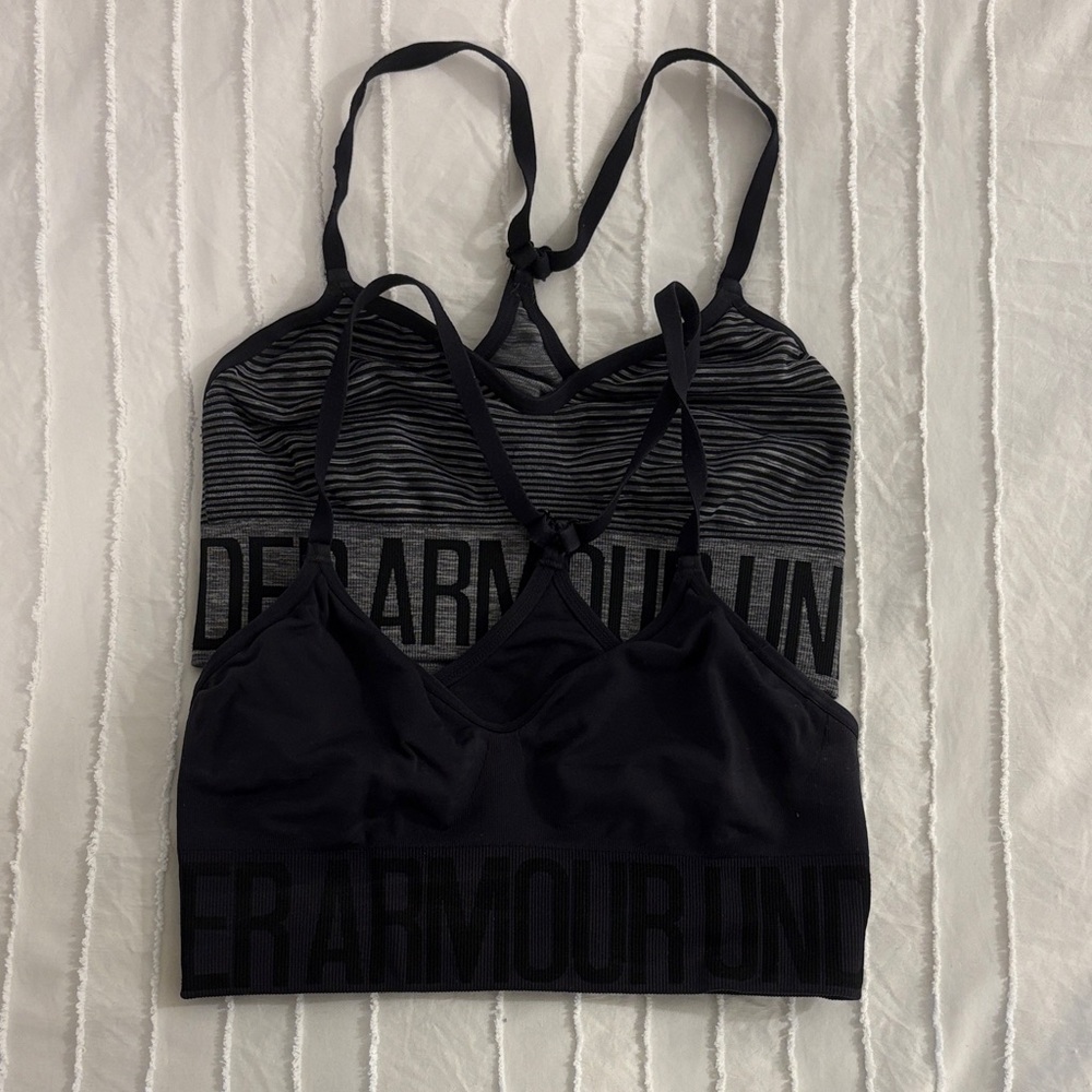 Under Armour Women's Striped and Solid Black Sports Bras
